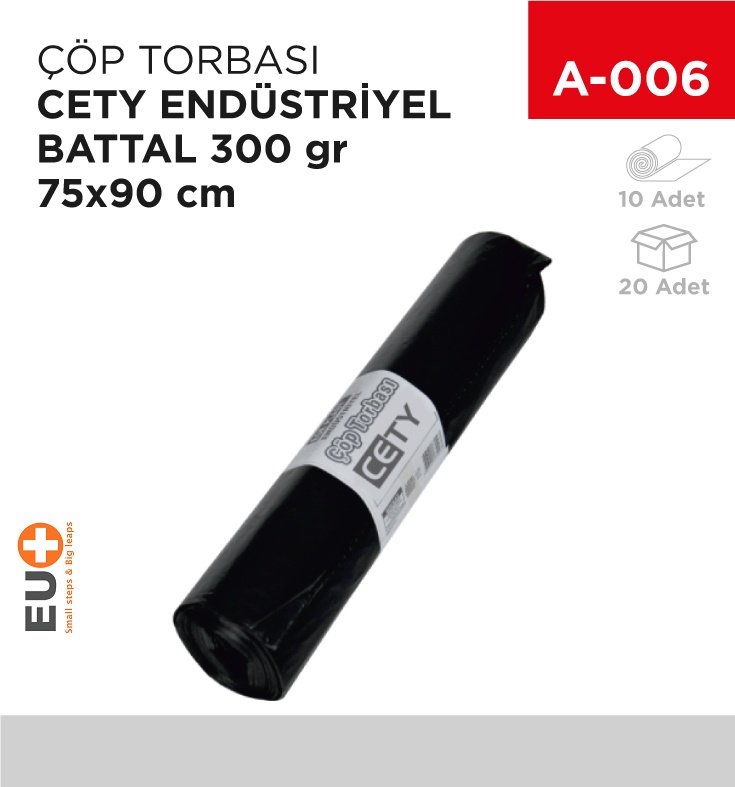 Çöp Torbası Battal Endüstriyel 300 Gr Cety 75*90 Cm