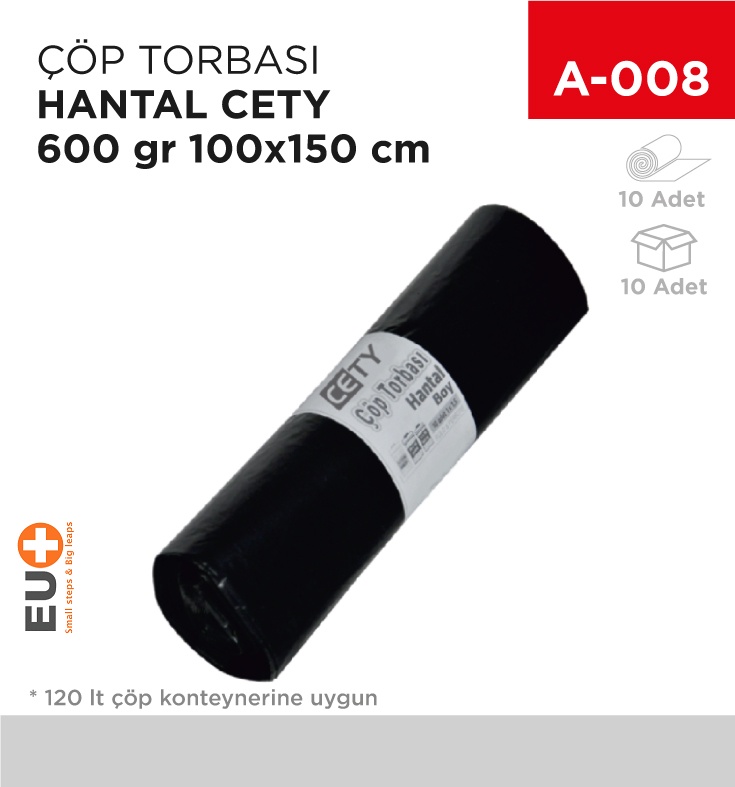 Çöp Torbası Hantal 600 Gr  Cety 100*150 Cm - Koli:10 Adet