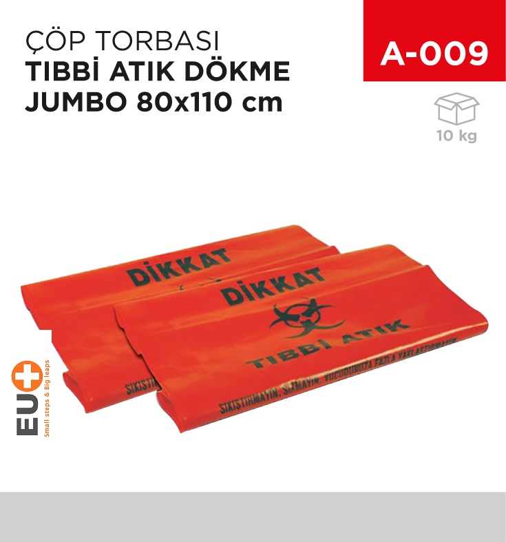 Çöp Torbası Tıbbi Atık Dökme Jumbo 80*110 Cm - Koli:10 Adet