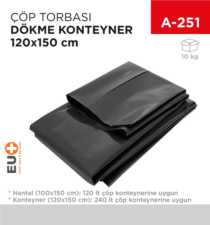 Çöp Torbası Konteyner Dökme 120*150 Cm