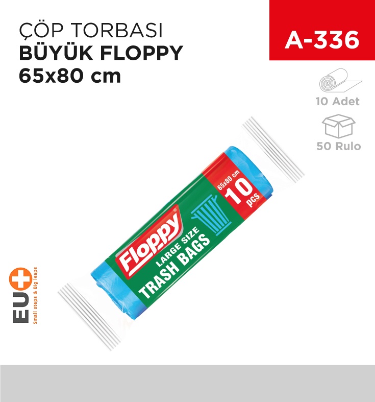 Çöp Torbası Büyük Floppy 65*80 Cm - Koli:50 Adet