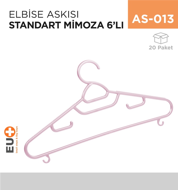 Elbise Askısı Standart Mimoza 6"Lı (Tp 127)