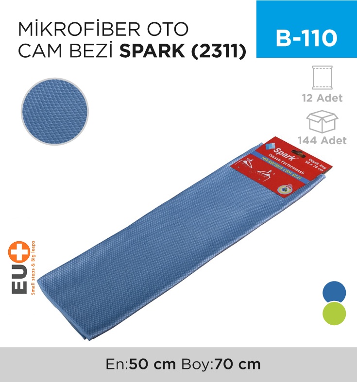 Mikrofiber Oto Cam Bezi Spark 50*70 Cm (2311)