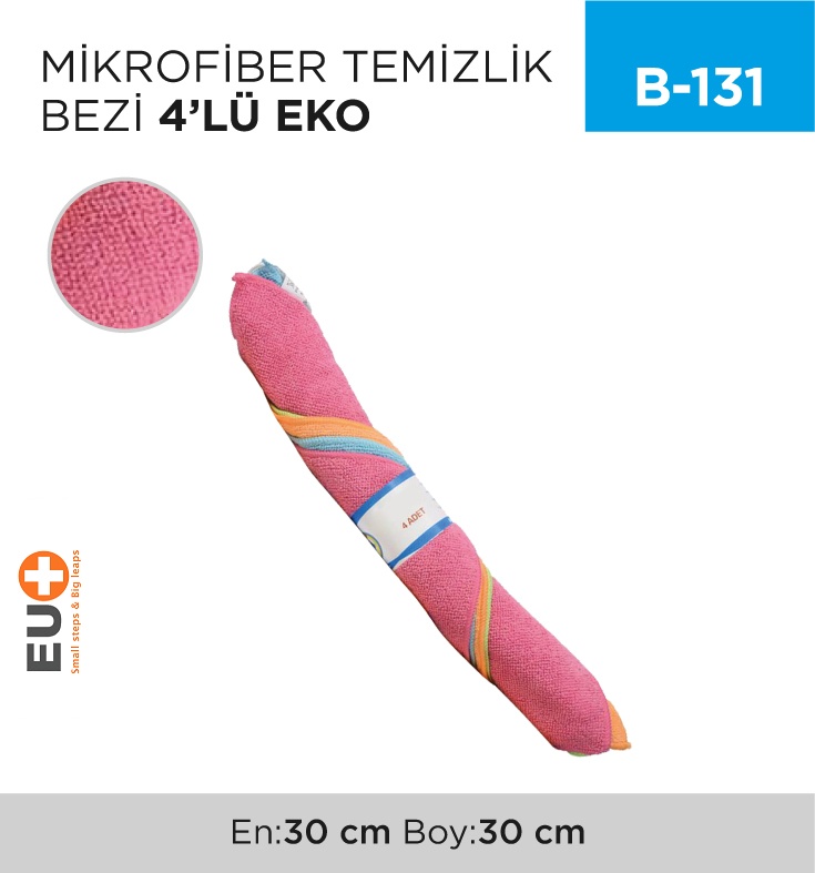 Mikrofiber Temizlik Bezi 4'Lü Eko