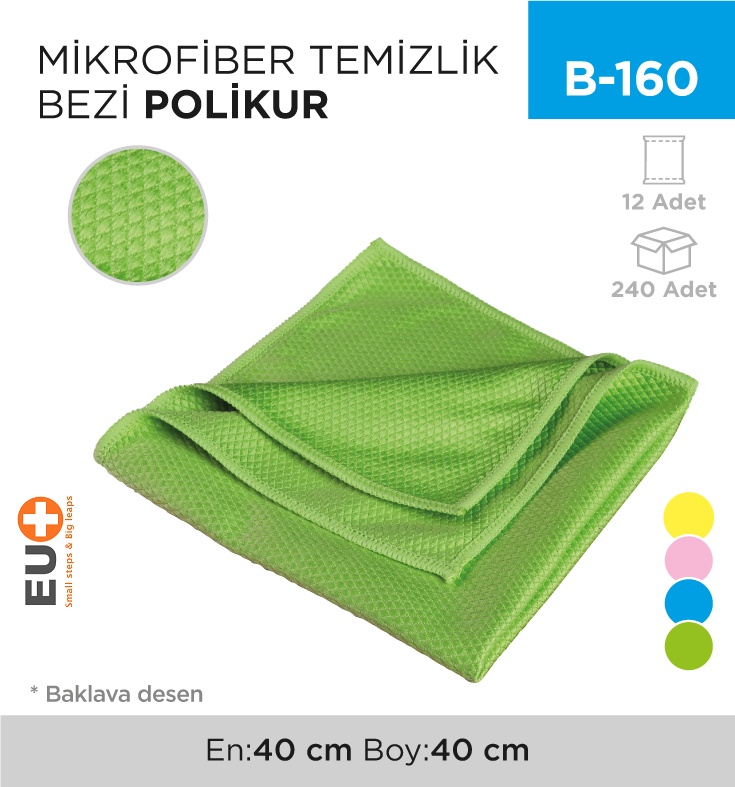 Mikrofiber Temizlik Bezi Cety 160 (Lınex Baklava Desen) - Koli:12 Adet