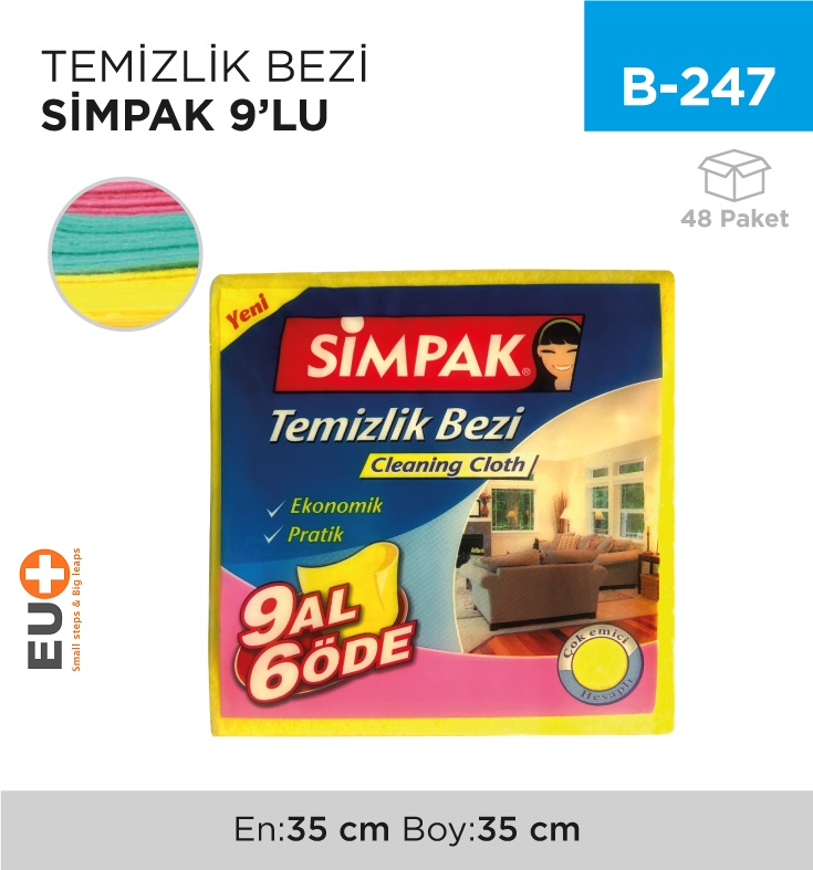 Temizlik Bezi Simpak 9'Lu (2589) - Koli:48 Adet