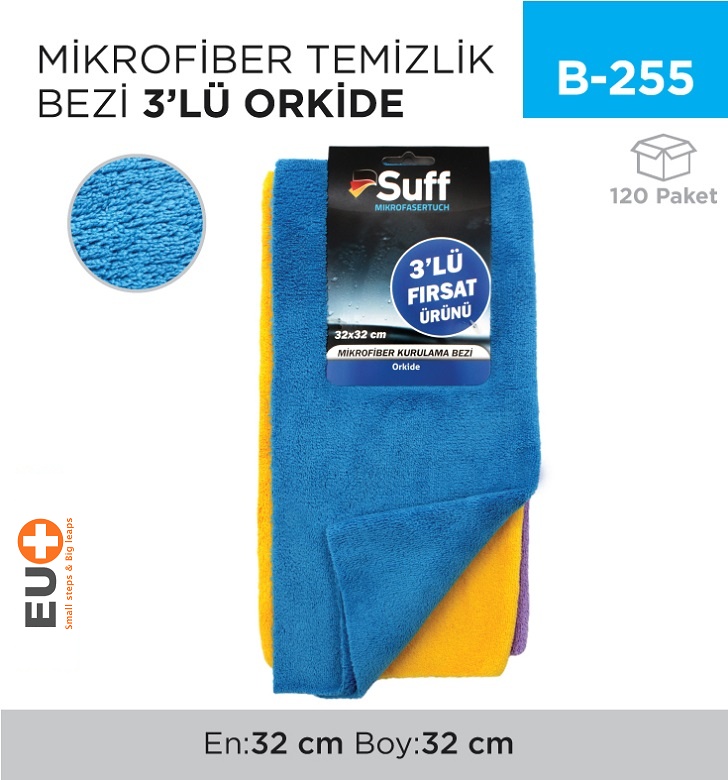 Mikrofiber Temizlik Bezi 3'Lü Orkide