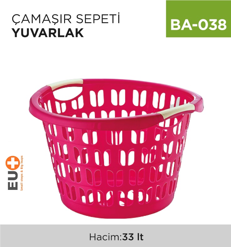 Çamaşır Sepeti Yuvarlak (33 Lt) (E-292) - Koli: Adet