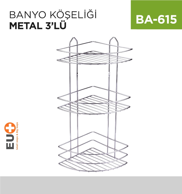 Banyo Köşeliği Metal 3'Lü