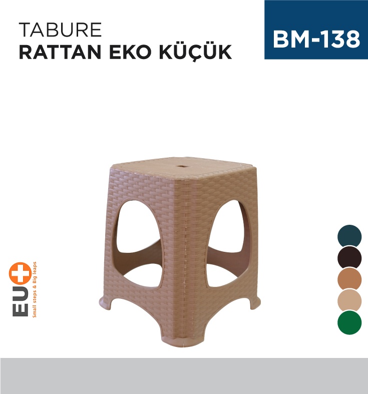 Tabure Rattan Küçük Bs - Koli:1 Adet