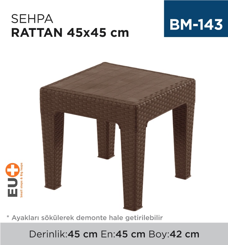 Sehpa Rattan Bs 45*45 Cm