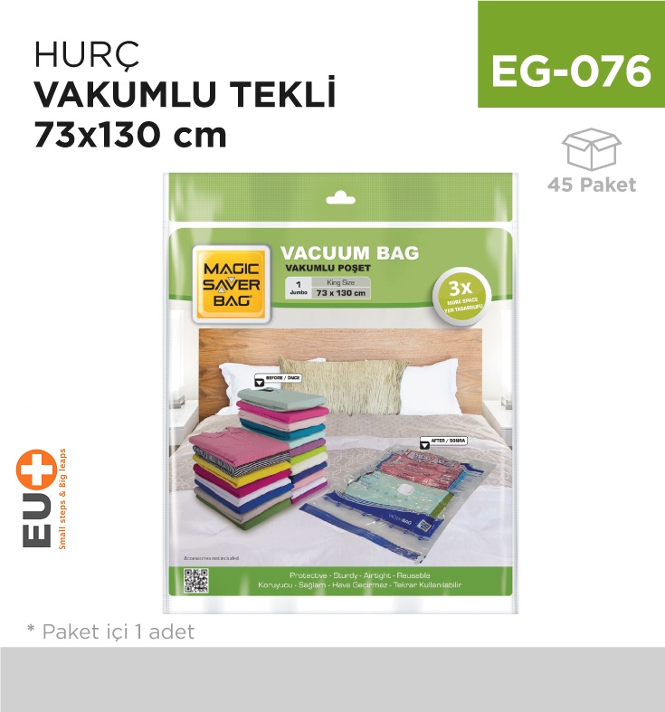 Hurç Vakumlu Tekli 73 Cm*130 Cm (Jumbo)