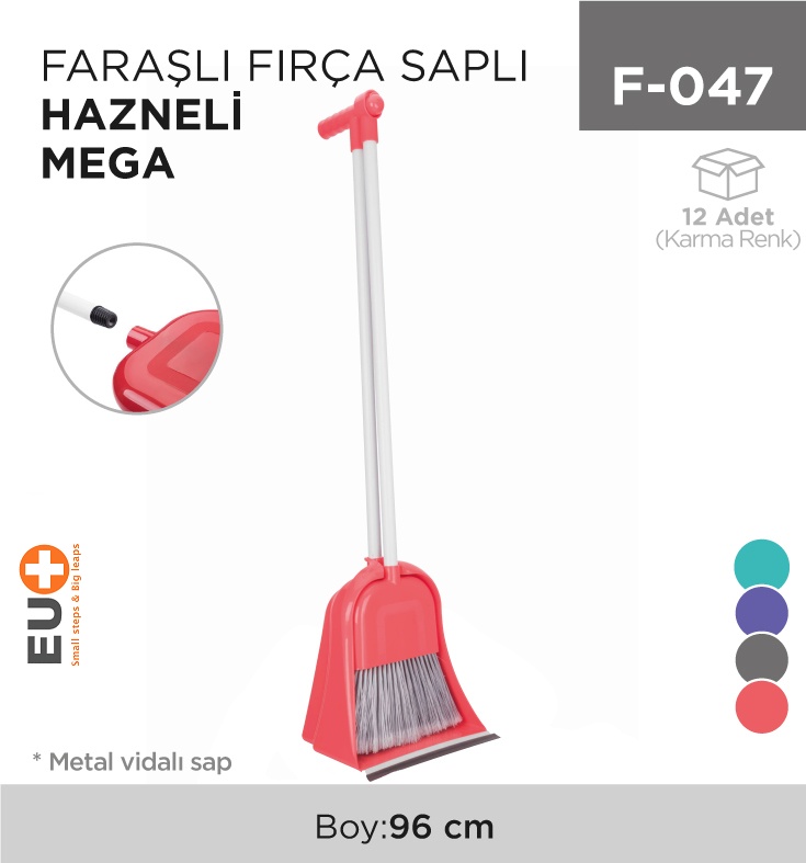 Faraşlı Fırça Saplı Hazneli Mega (F 077) - Koli:12 Adet