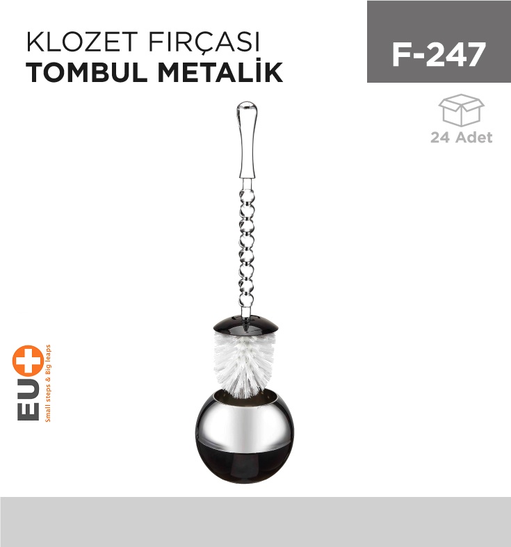 +Klozet Fırçası Tombul Metalize (F110)