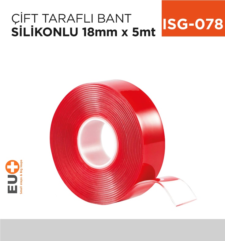 Çift Taraflı Bant Silikonlu 18 Mm*5 Mt - Koli:1 Adet