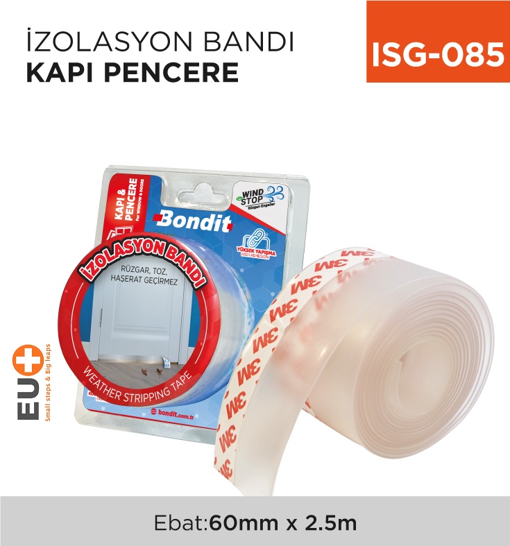 İzolasyon Bandı Kapı Pencere 60 Mm*2.5 M - Koli:1 Adet