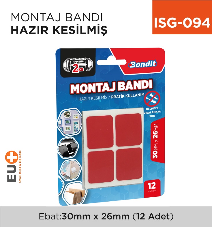 Montaj Bandı Hazır Kesilmiş 1.5Mt - Koli:1 Adet