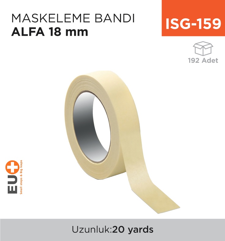 Maskeleme Bandı Alfa 18 Mm * 20 Yds - Koli:192 Adet