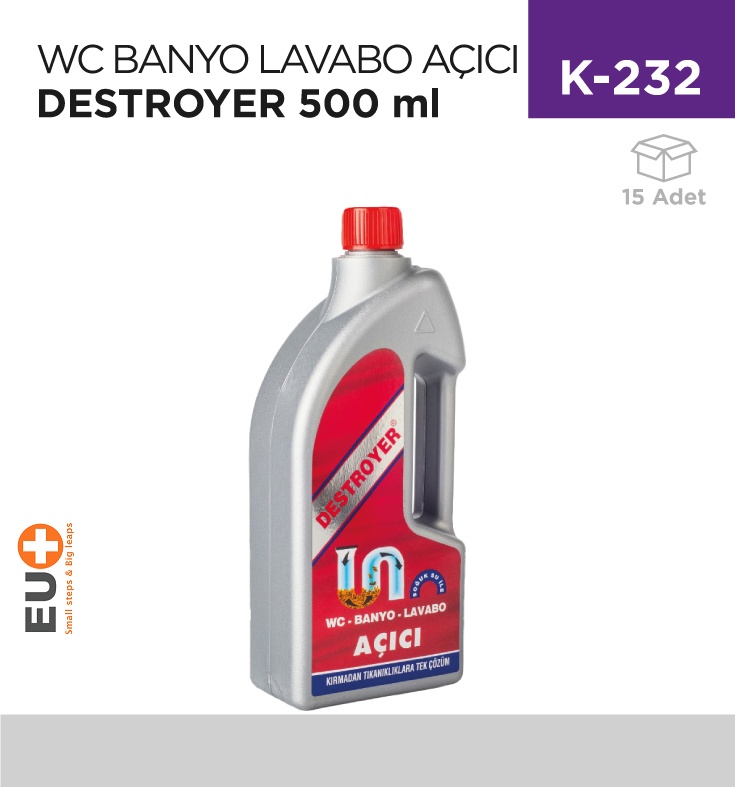 Wc Banyo Lavabo Açıcı Destroyer 500 Ml