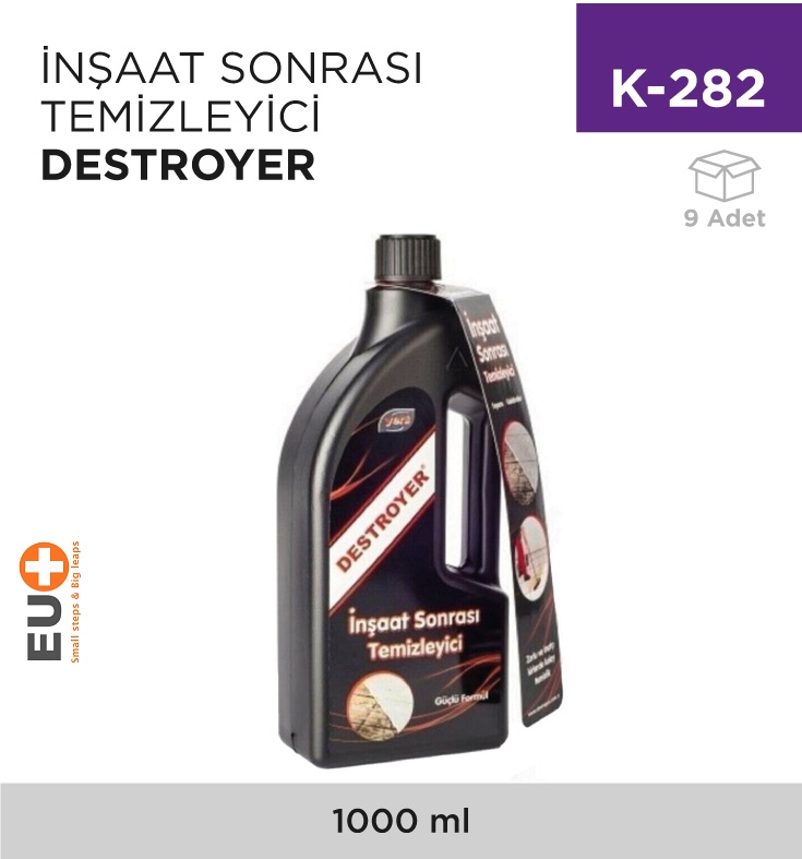 İnşaat Sonrası Temizleyici Destroyer 1000 Ml - Koli:9 Adet