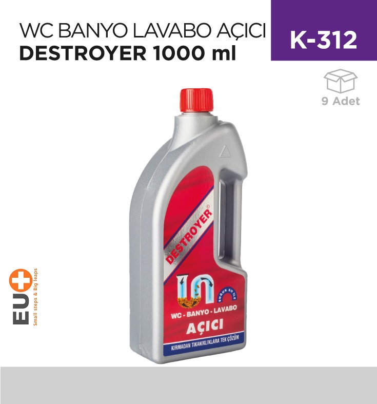 Wc Banyo Lavabo Açıcı Destroyer 1000 Ml