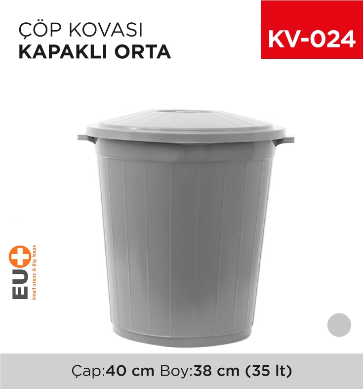 Orta Çöp Kovası Kapaklı 35 Lt (Up 110)