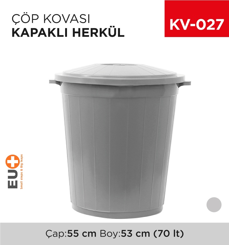 Herkül Çöp Kovası Kapaklı 70 Lt (Up 106)(Aform)