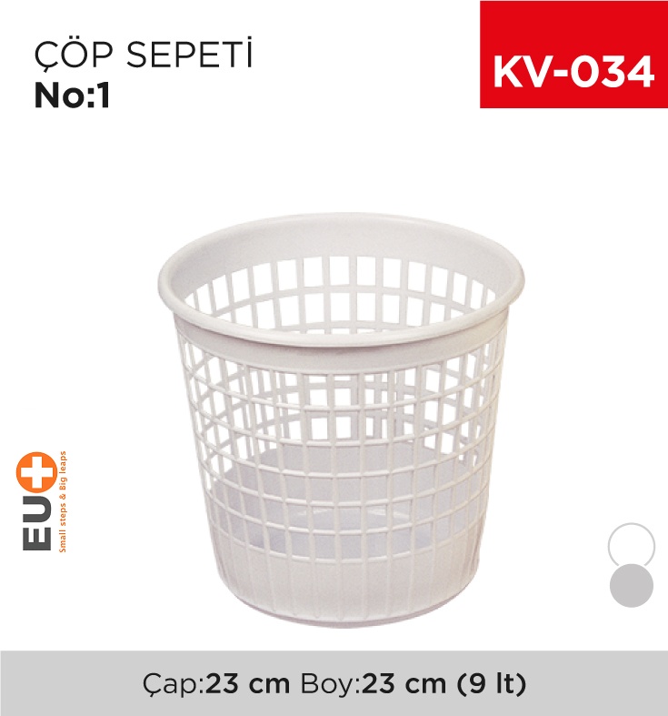 Çöp Sepeti No:1 (9 Lt) (2110) - Koli:50 Adet