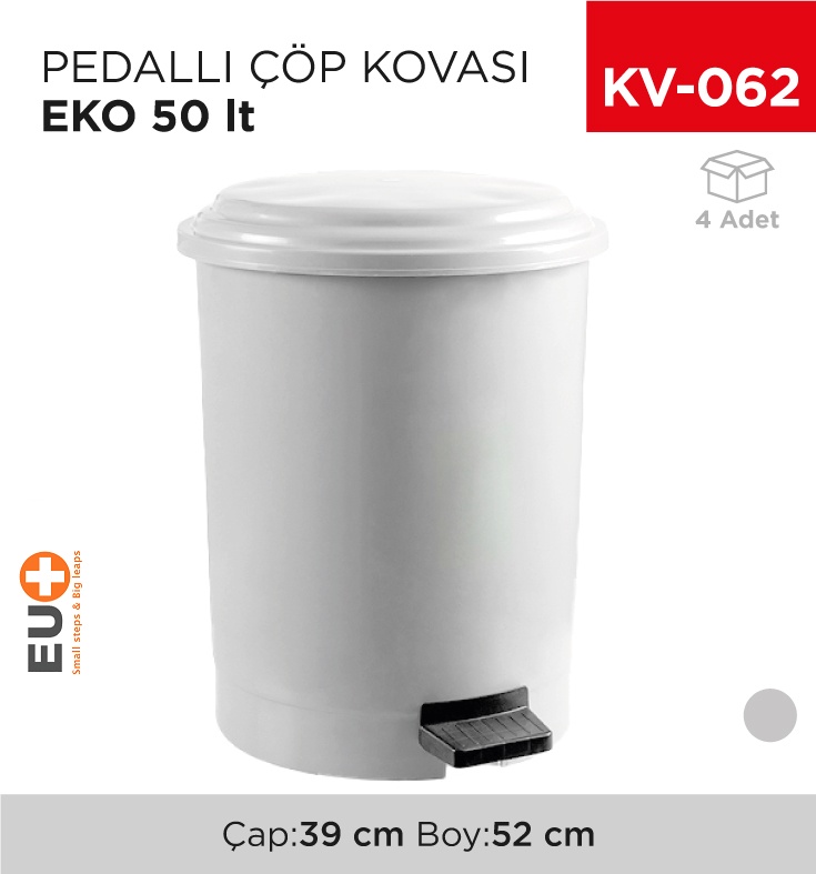 Pedallı Çöp Kovası Eko 50 Lt ( A Form)