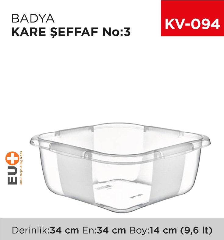 Badya Kare Şeffaf No:3 (9.6 Lt) (E-166)