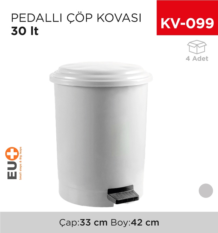 Pedallı Çöp Kovası 30 Lt (Aform)