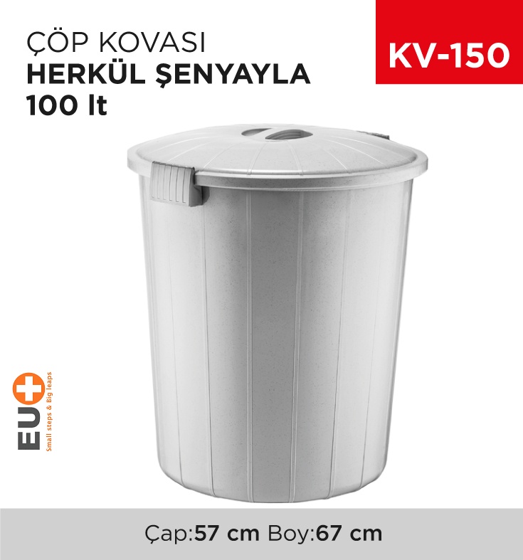 Herkül Çöp Kovası Şenyayla 100 Lt (4102) - Koli:1 Adet