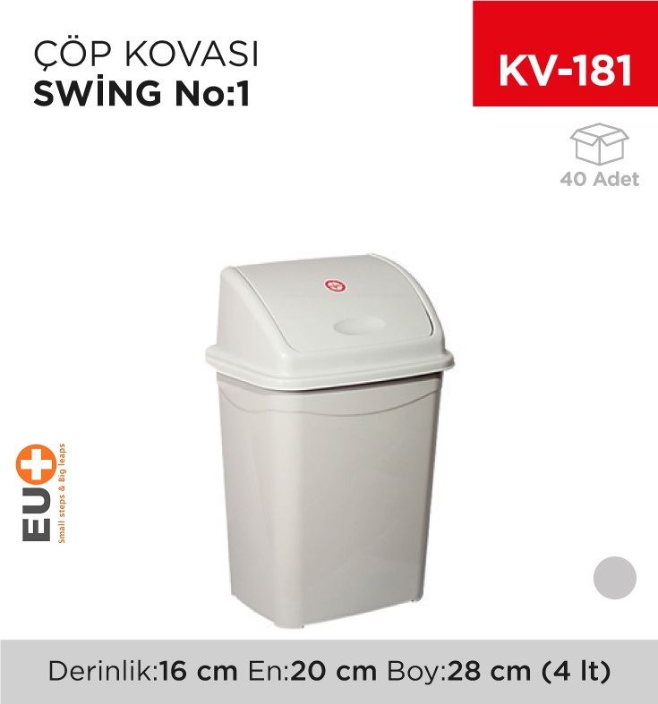 Swing Çöp Kovası No:1 (4 Lt) (Up 114) - Koli:40 Adet