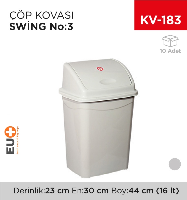 Swing Çöp Kovası No:3 (16 Lt) (Up 118) - Koli:10 Adet