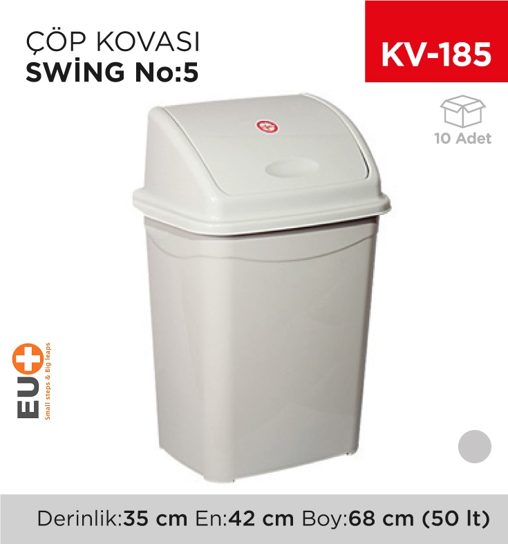 Swing Çöp Kovası No:5 (50 Lt) (Up 122) - Koli:10 Adet