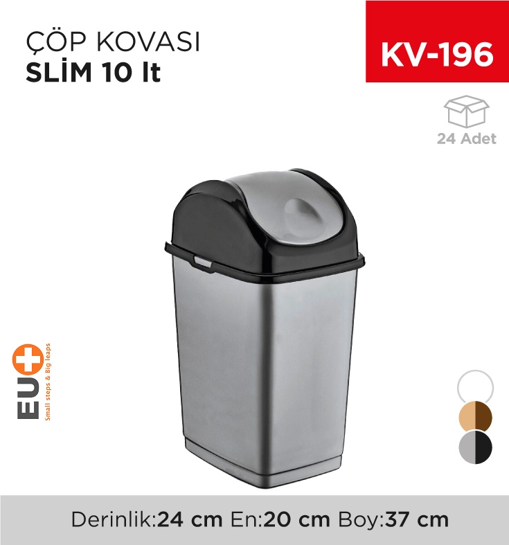 Slim Çöp Kovası 10 Lt (09402)