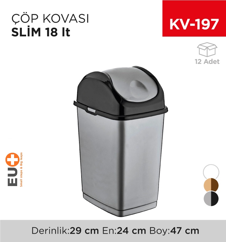 Slim Çöp Kovası 18 Lt (09403)