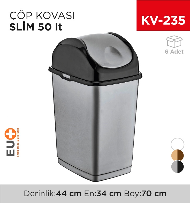 Slim Çöp Kovası 50 Lt(09405)