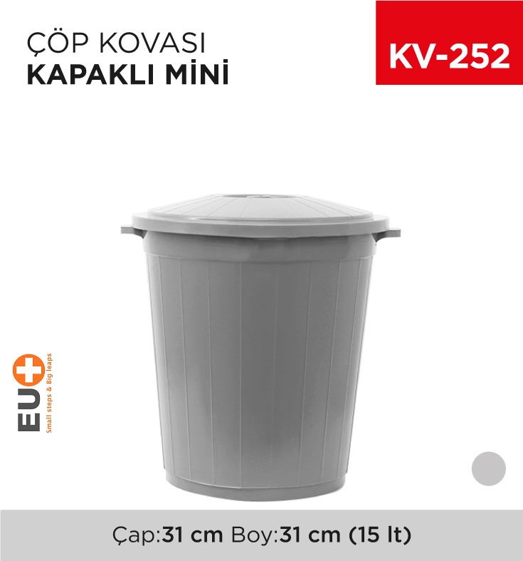 Mini Çöp Kovası Kapaklı 15 Lt (Up 134)