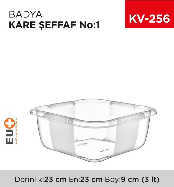 Badya Kare Şeffaf No:1 (3 Lt)  (E-164)