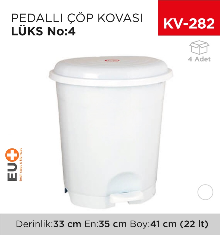 Pedallı Çöp Kovası Lüks No:4 (22 Lt) (Up 127) - Koli:4 Adet