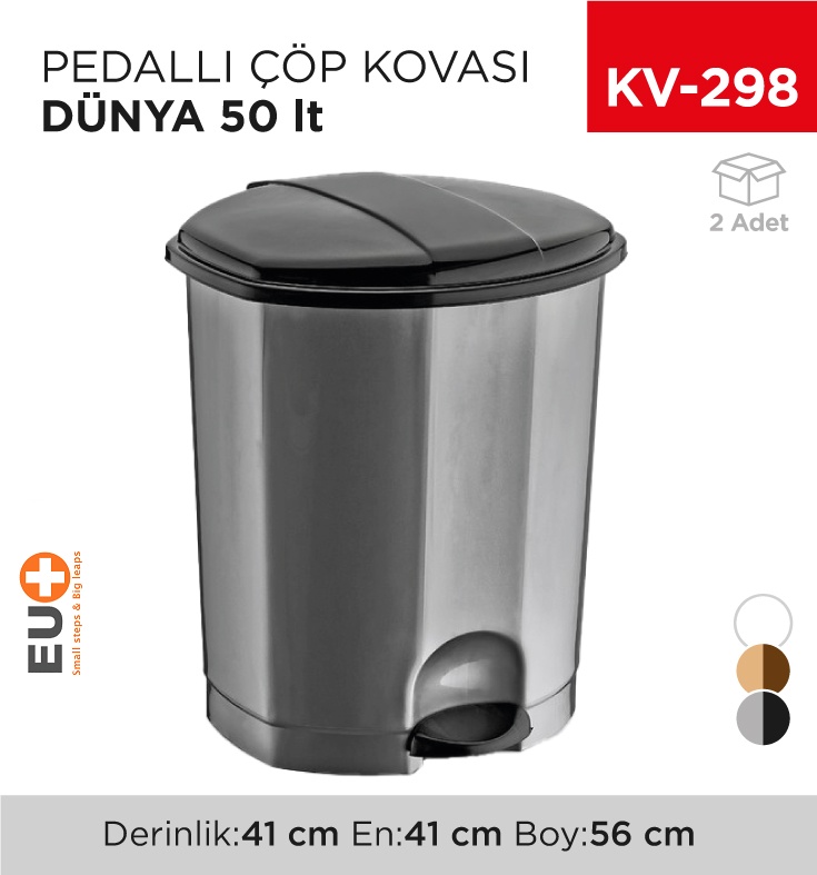 Pedallı Çöp Kovası Dünya 50 Lt (01015)