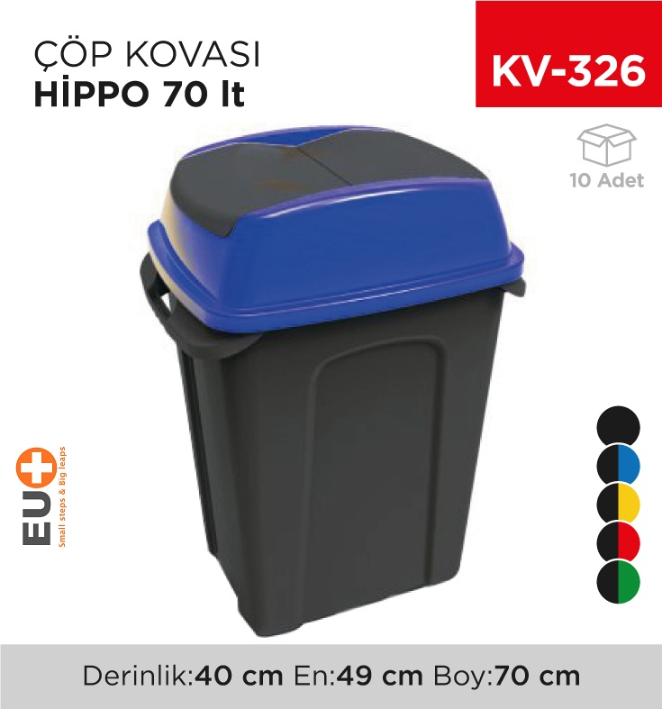 Hippo Çöp Kovası 70 Lt (Up222) - Koli:10 Adet