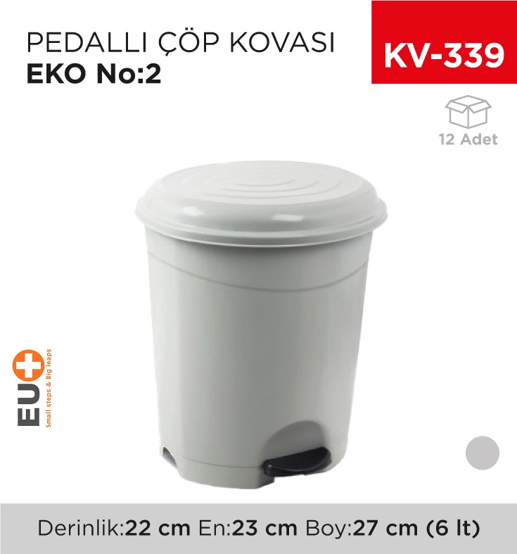 Pedallı Çöp Kovası Eko No:2 (6 Lt) (Up 124)