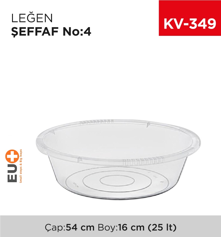 Leğen Şeffaf No:4 (25 Lt) (E-423)