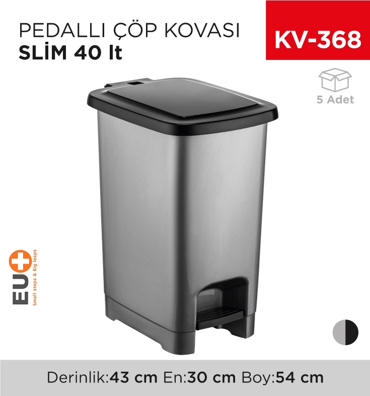 Pedallı Çöp Kovası Slim 40 Lt (4283)