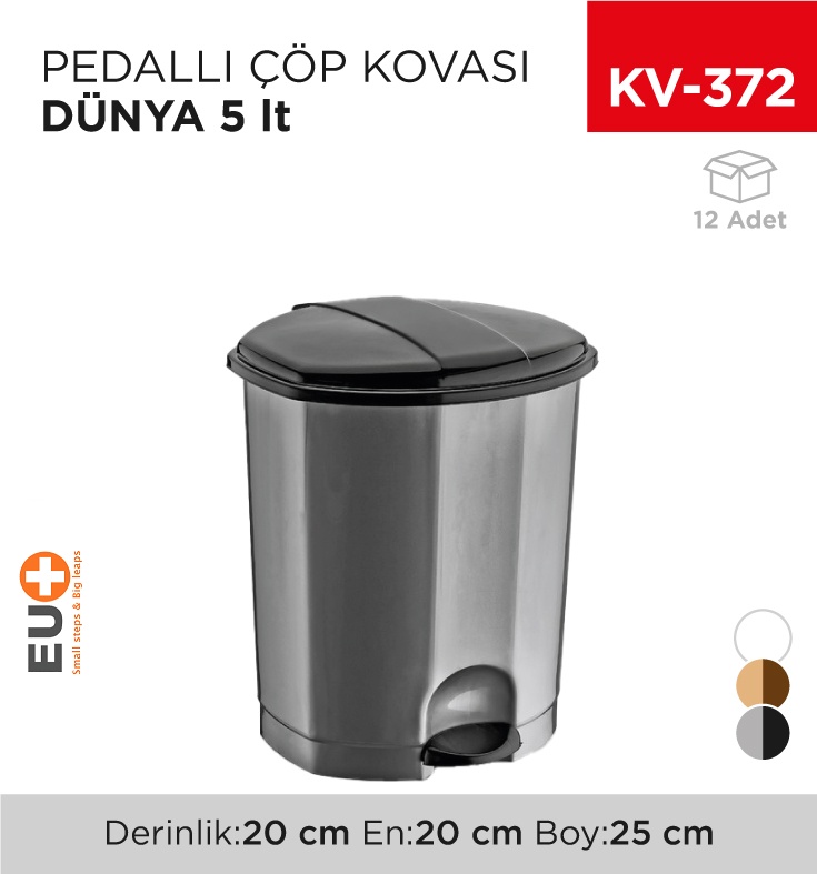 Pedallı Çöp Kovası Dünya 5 Lt(01010)