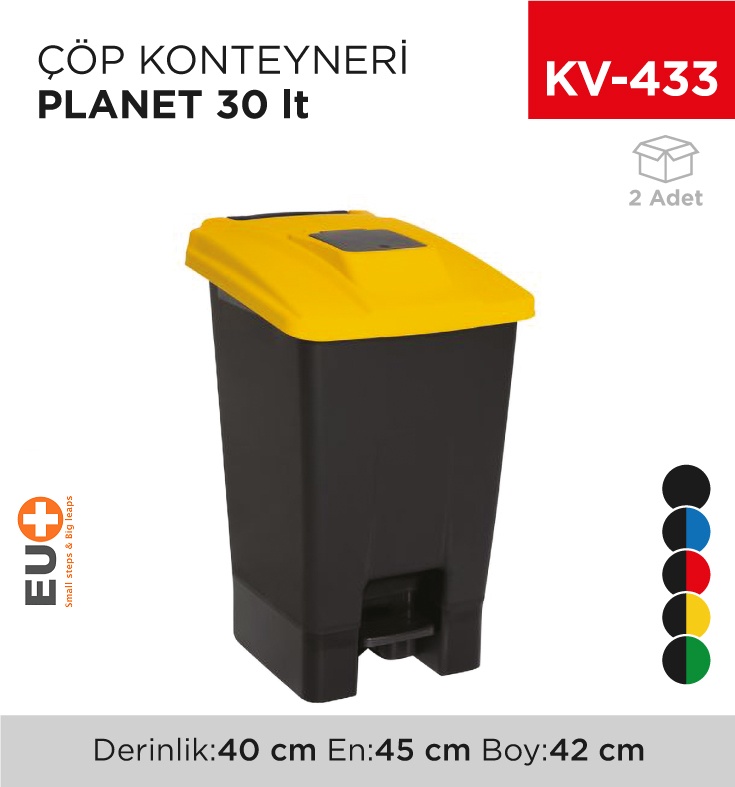 Çöp Konteyneri Planet 30 Lt (Up 206) - Koli:2 Adet