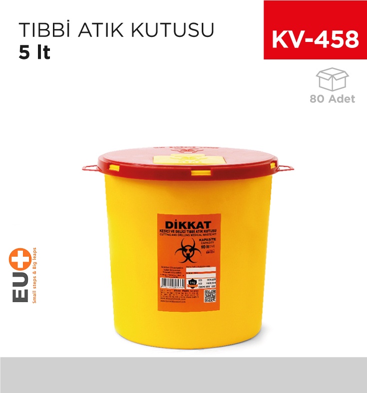 Tıbbi Atık Kutusu 5 Lt - Koli:80 Adet