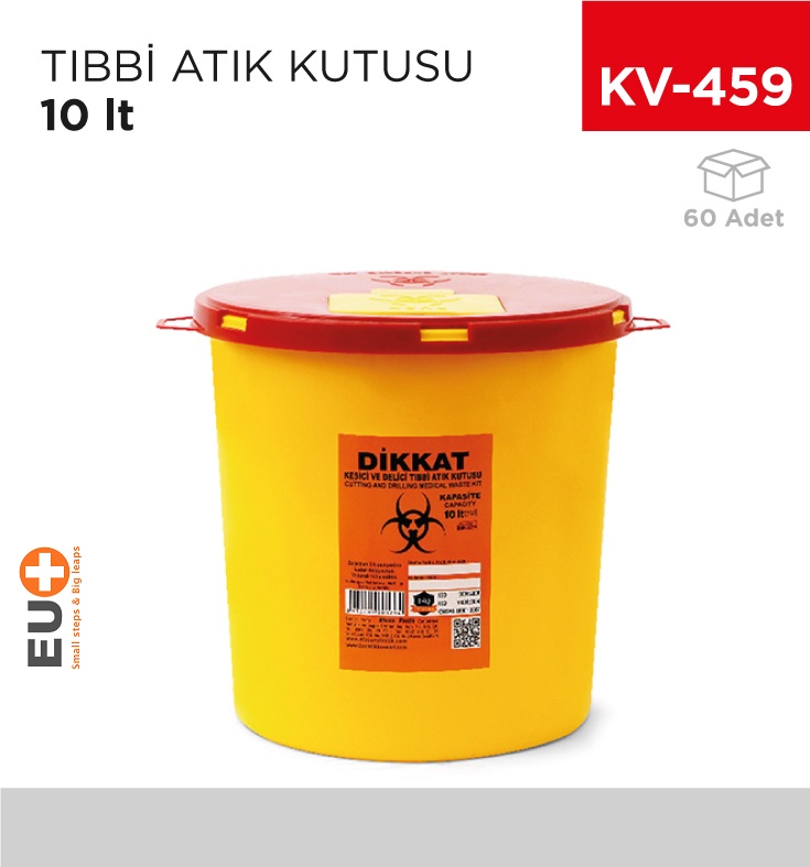 Tıbbi Atık Kutusu 10 Lt - Koli:60 Adet